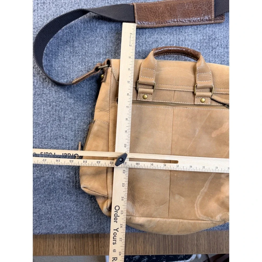 The Territory Ahead Tan Leather Messenger Bag Crossbody Tactical Travel Mens Bag